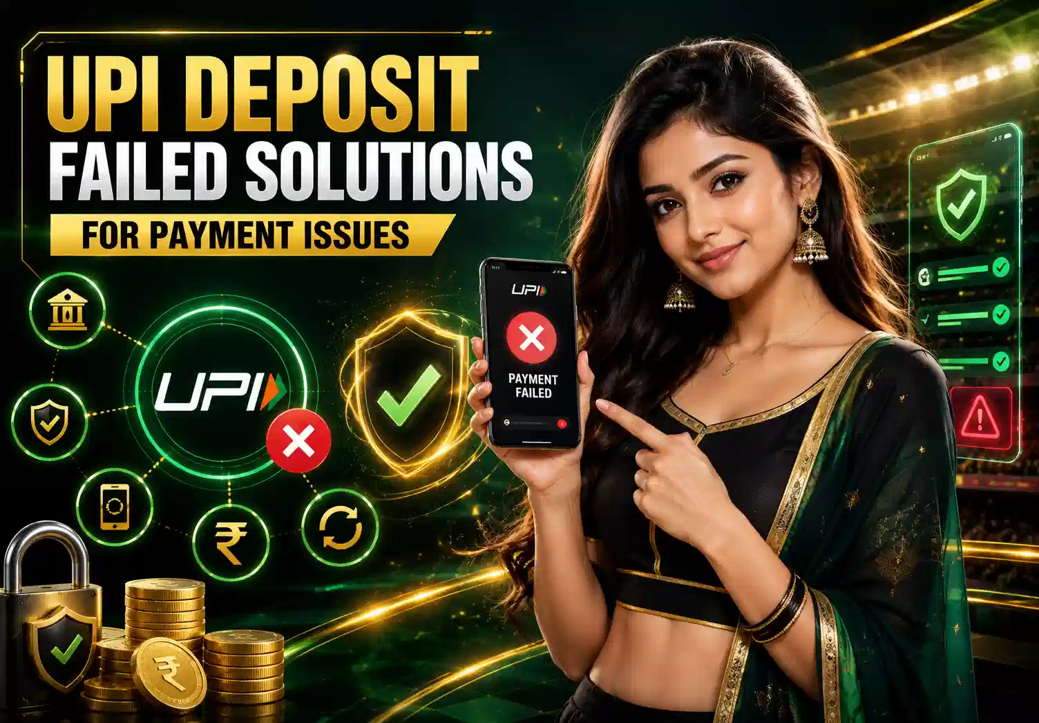 UPI payment failed screen on a mobile device