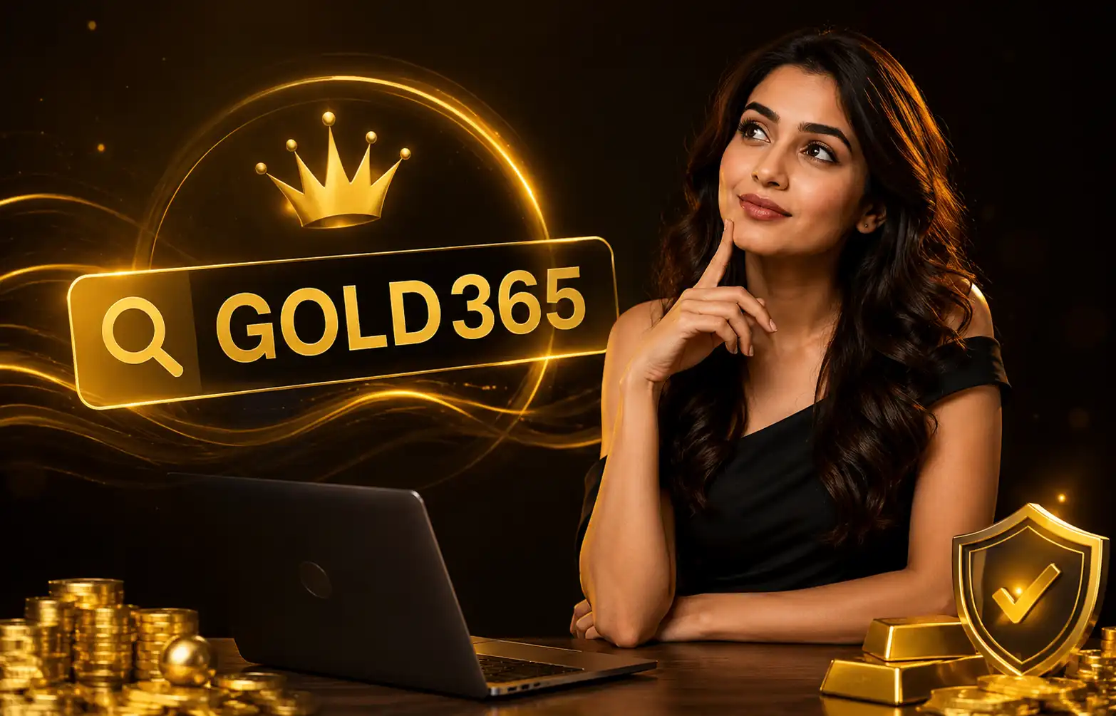 Keyboard with golden search bar — why people search for Gold365 terms